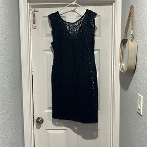 Navy short sleeved dress